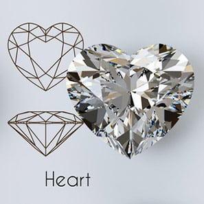 kiểu dáng kim cương hình trái tim
