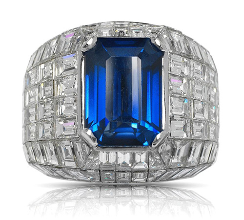 Viên Sapphire đắt nhất thế giới: Top 4 - Gentleman’s Sapphire and Diamond Ring