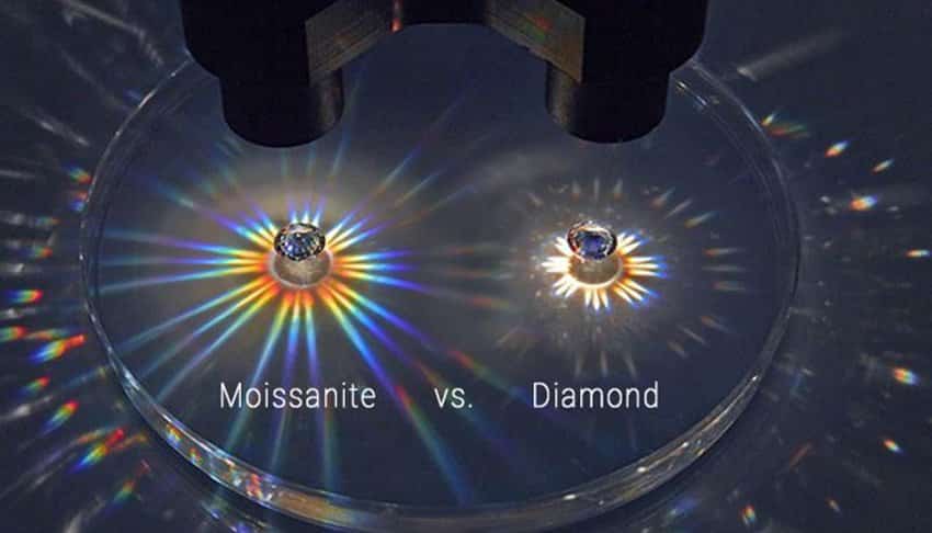 so sánh Moissanite và kim cương
