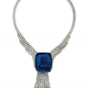 Blue Belle of Asia features a 392.52-carat untreated cushion-cut sapphire from Sri Lanka.