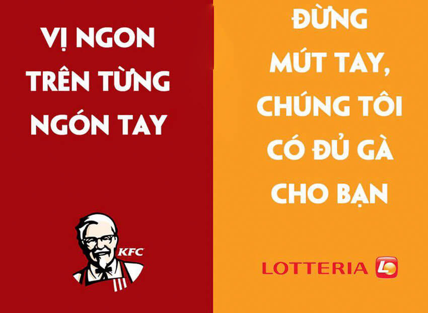 Cà khịa giữa KFC và Lotteria