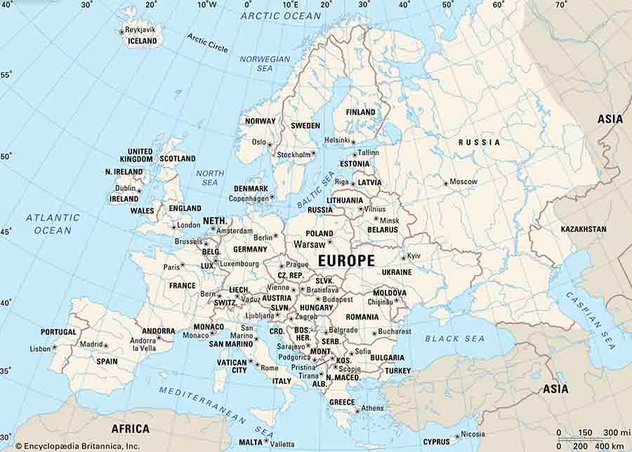 Bản đồ thế giới, bản đồ châu Âu 1
