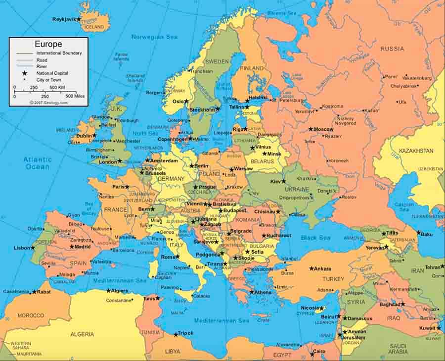 Bản đồ thế giới, bản đồ châu Âu 2
