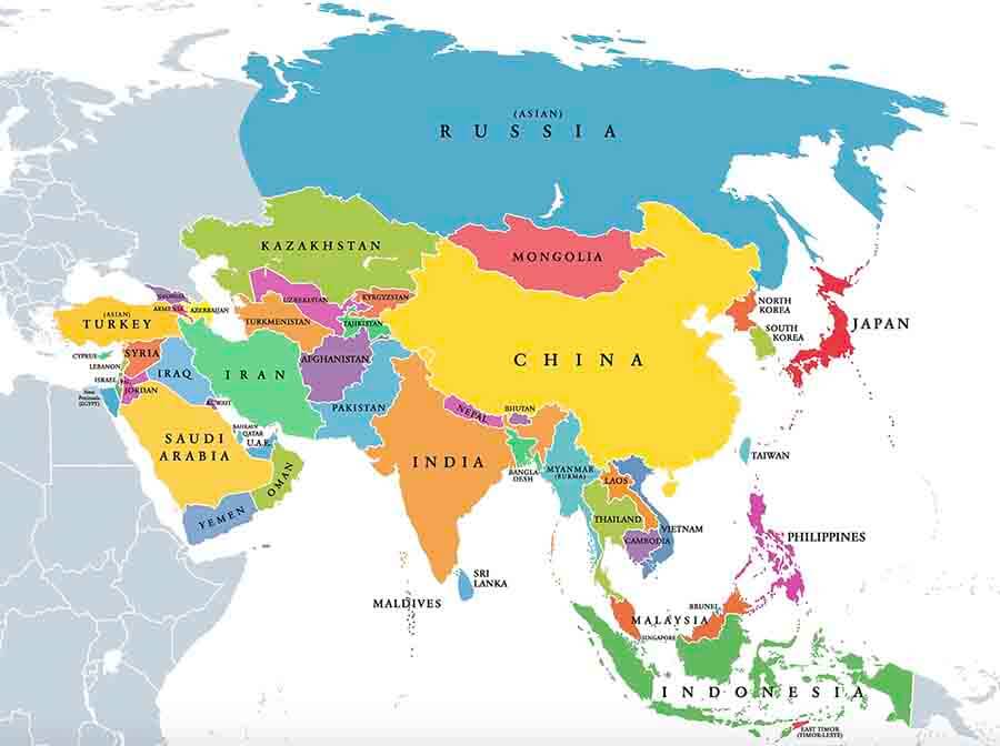 Bản đồ thế giới, bản đồ châu Á 2