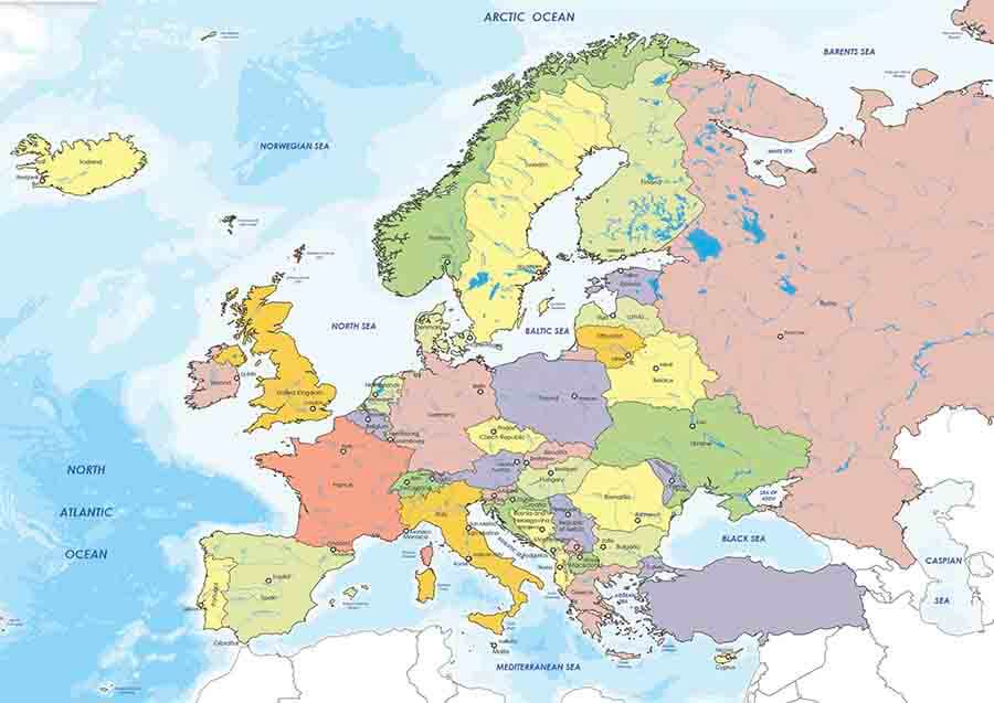 Bản đồ thế giới, bản đồ châu Âu 3