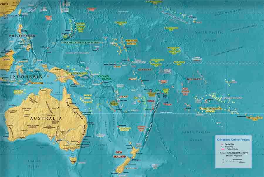 Bản đồ thế giới, bản đồ châu Đại Dương 1