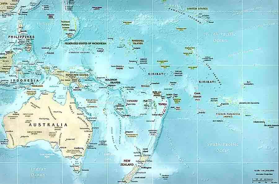 Bản đồ thế giới, bản đồ châu Đại Dương 2