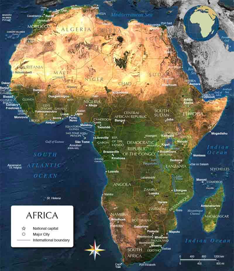 Bản đồ thế giới, bản đồ châu Phi 1