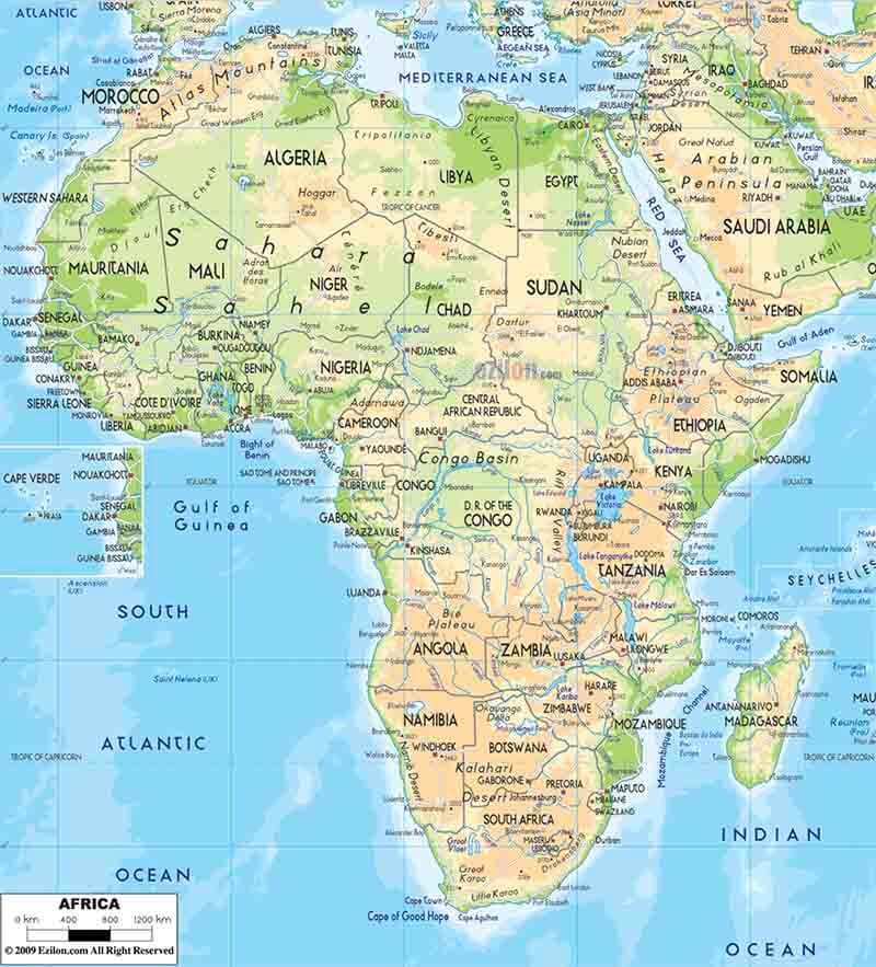 Bản đồ thế giới, bản đồ châu Phi 3