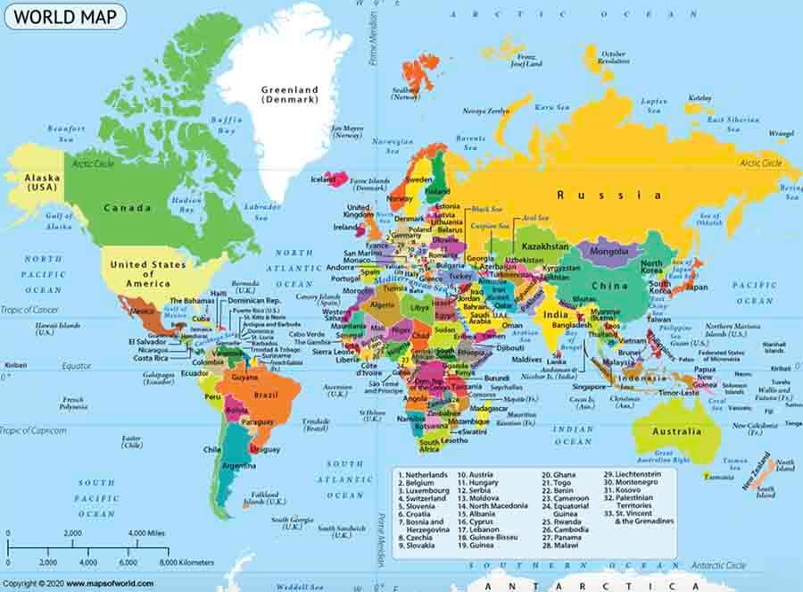 Điểm nhấn bản đồ thế giới