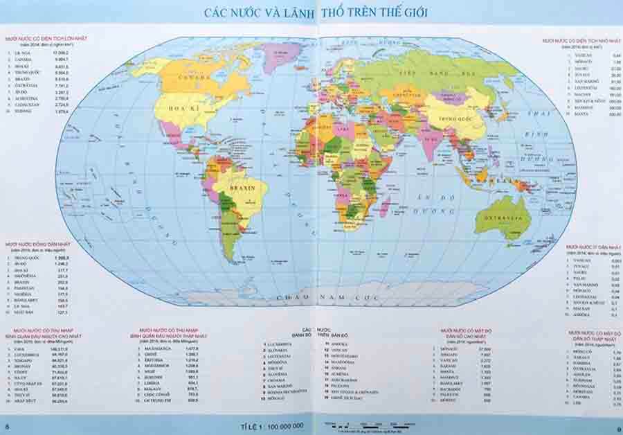 Bản đồ thế giới: tên các quốc gia