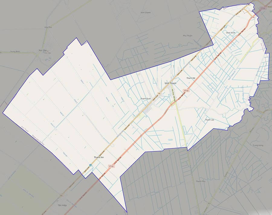Bản đồ Cần Thơ: Huyện Vĩnh Thạnh