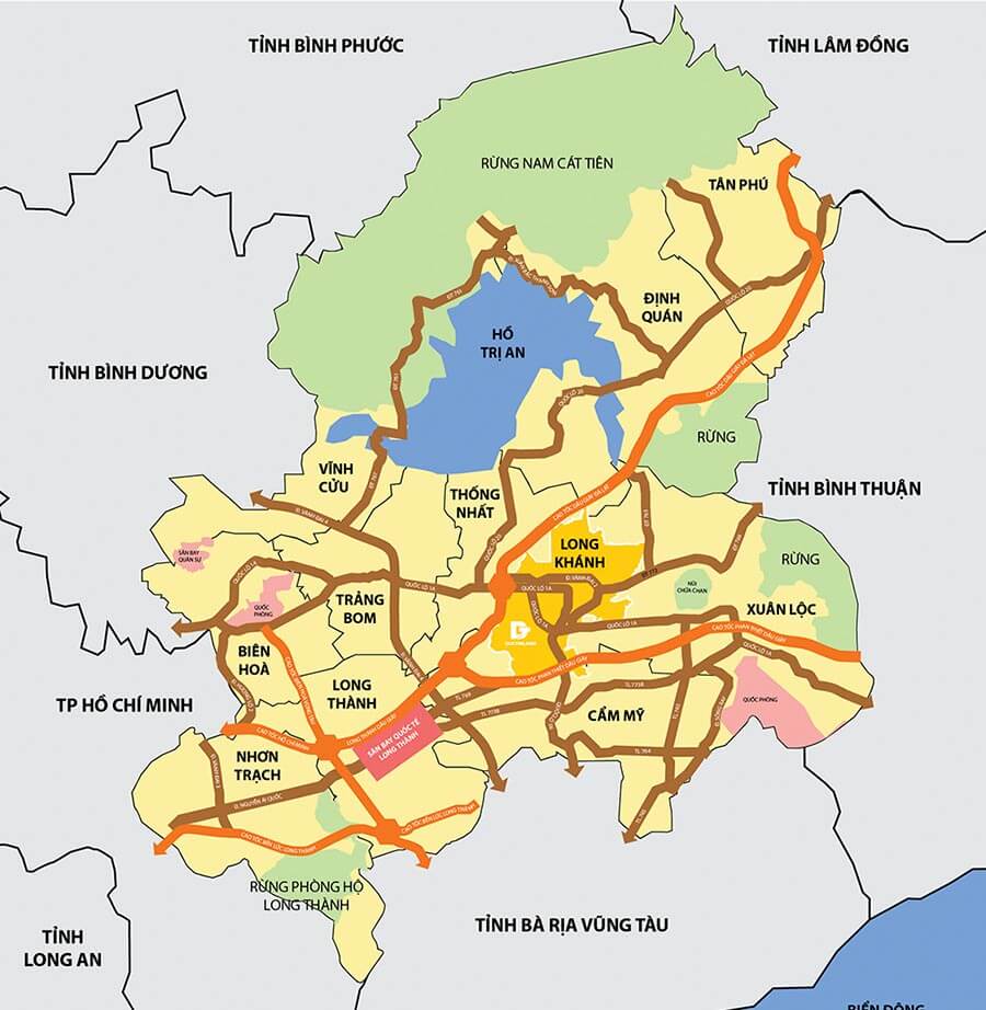 Bản đồ Đồng Nai giao thông 