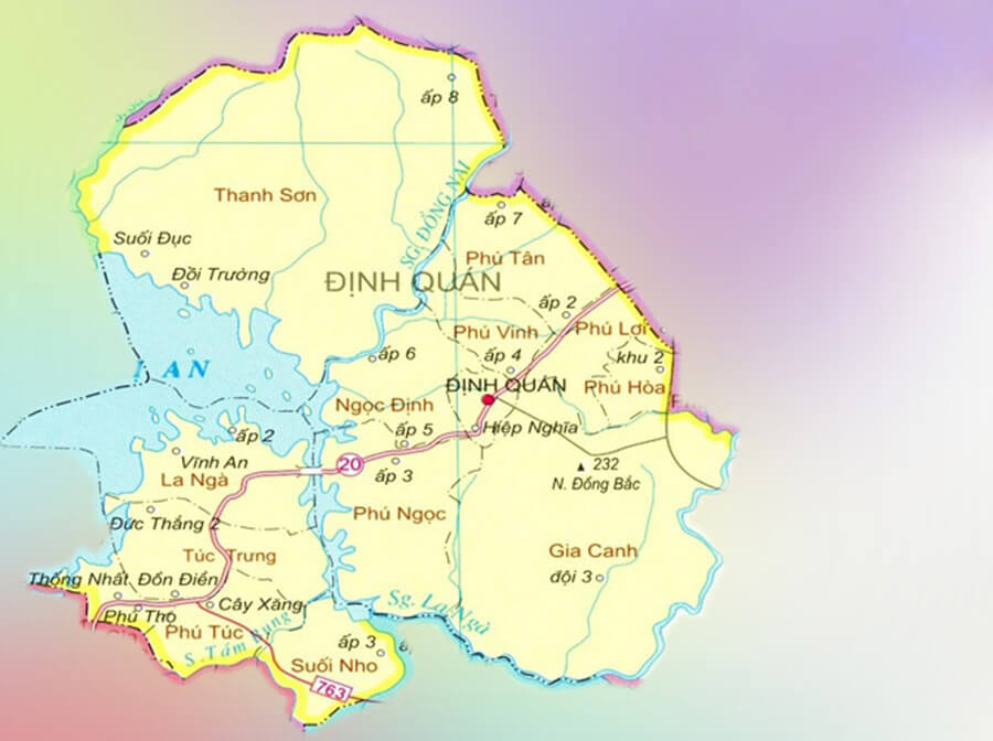 Bản đồ Đồng Nai: Huyện Định Quán