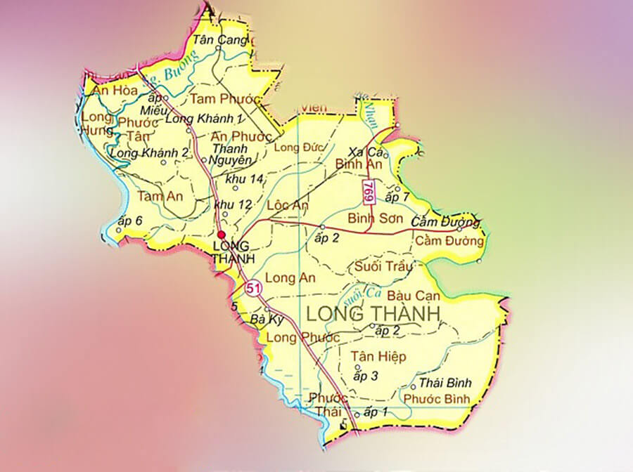 Bản đồ Đồng Nai: Huyện Long Thành