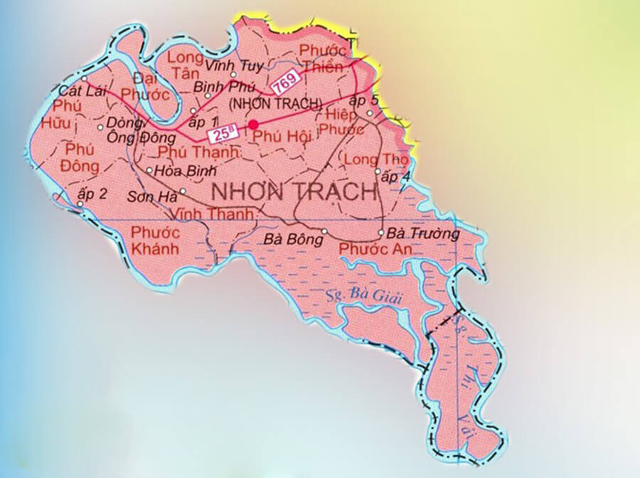 Bản đồ Đồng Nai: Huyện Nhơn Trạch