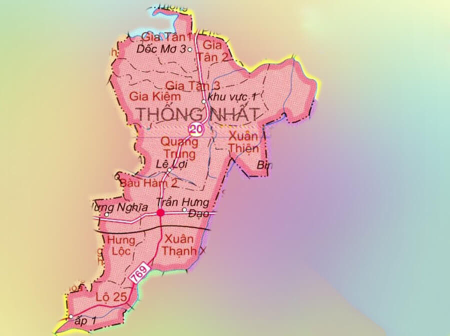Bản đồ Đồng Nai: Huyện Thống Nhất