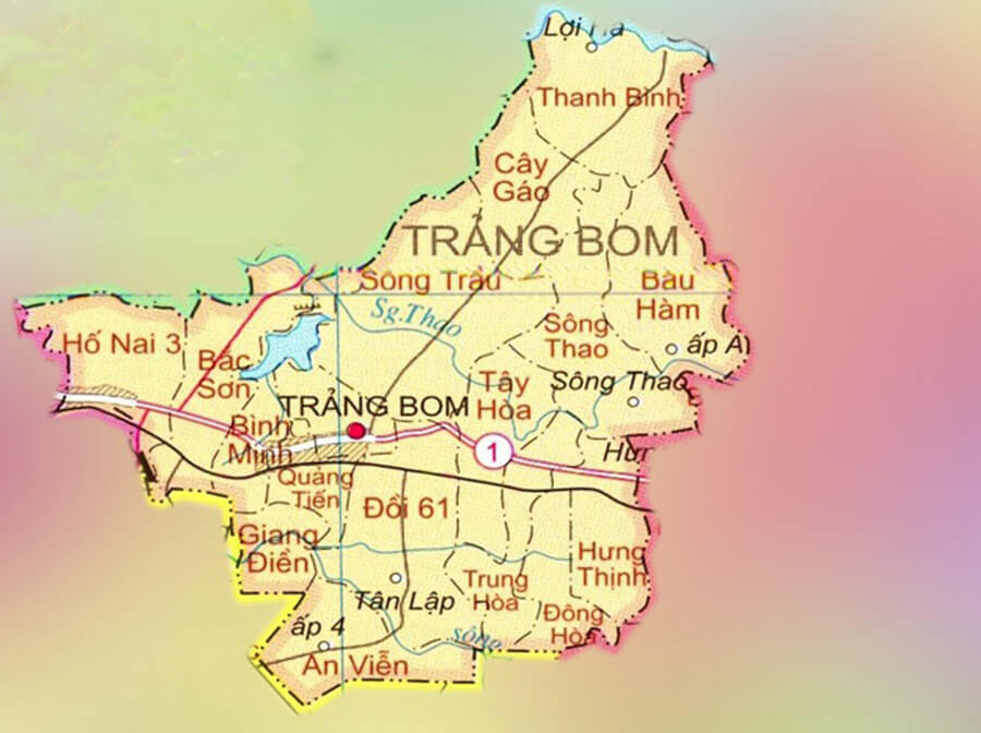 Bản đồ Đồng Nai: Huyện Trảng Bom