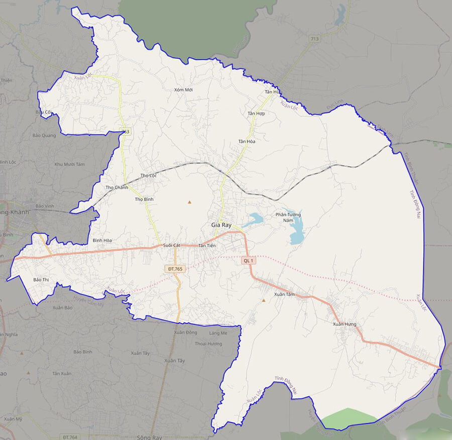 Bản đồ Đồng Nai: Huyện Xuân Lộc vị trí tiếp giáp