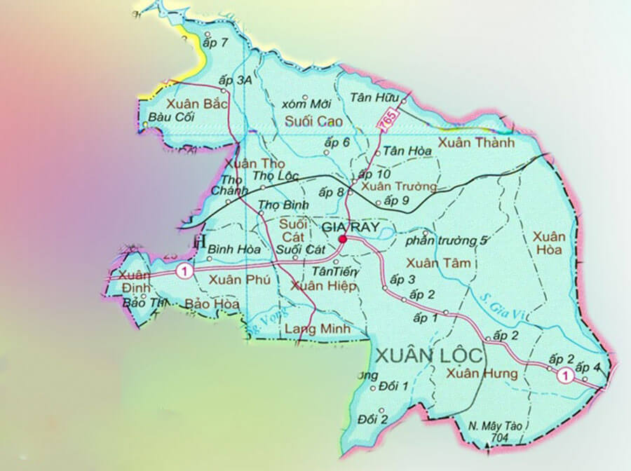 Bản đồ Đồng Nai: Huyện Xuân Lộc