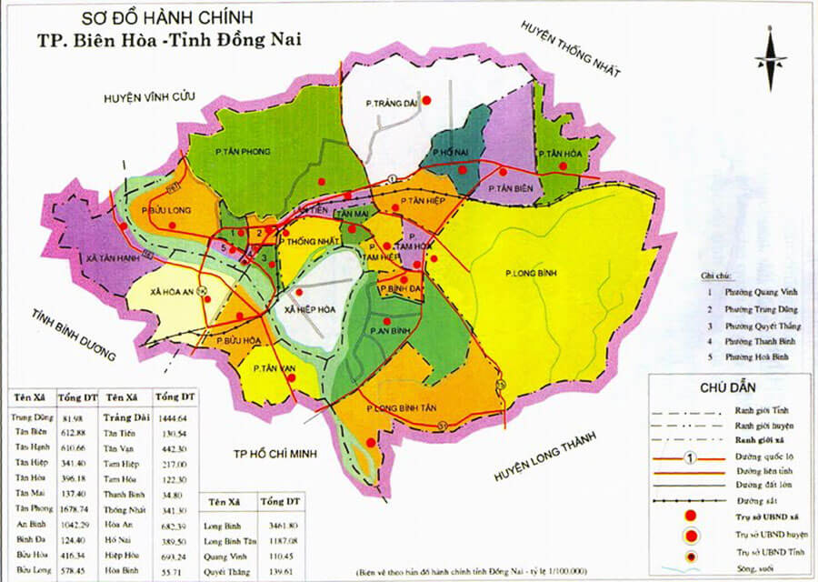 Bản đồ Đồng Nai: Thành phố Biên Hòa