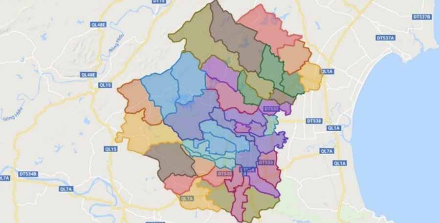 Bản đồ Nghệ An: huyện Yên Thành