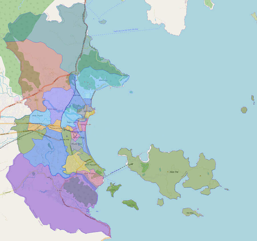 Bản đồ Nha Trang, Bản đồ hành chính Nha Trang năm 2023