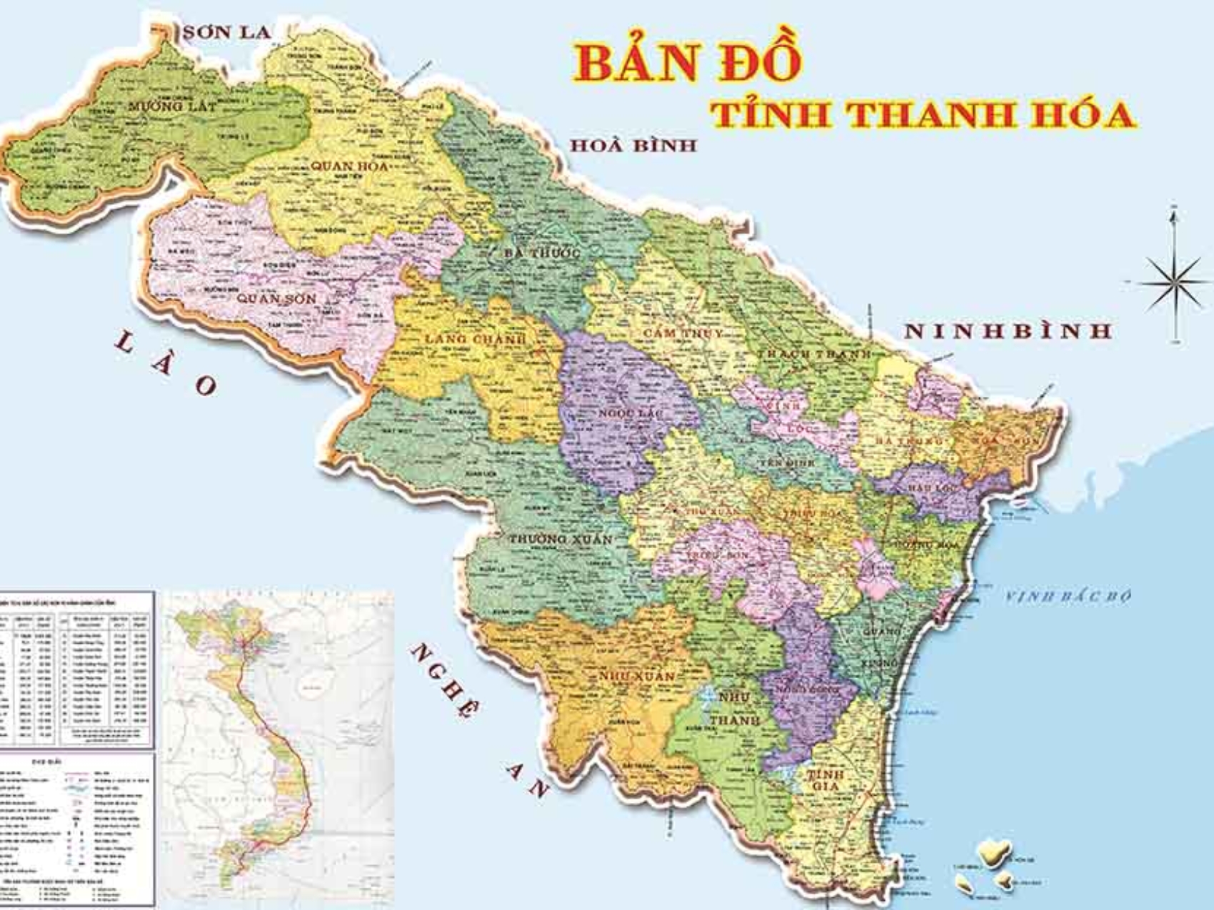Bản đồ Thanh Hóa và 27 đơn vị cấp huyện chi tiết