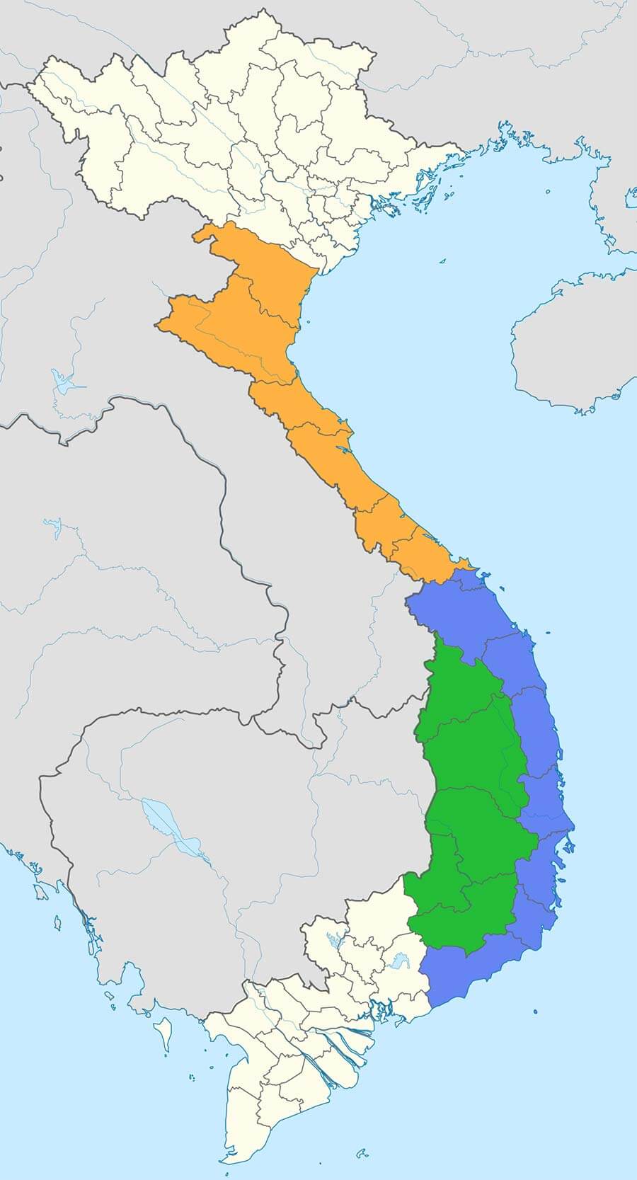 Bản đồ miền Trung, Vị trí địa lý của miền Trung trên bản đồ Việt Nam