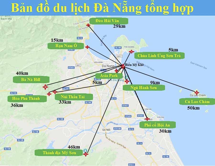 Bản đồ Đà Nẵng, bản đồ du lịch