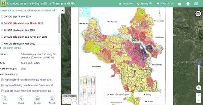 Bản đồ Hà Nội, cách kiểm tra bản đồ quy hoạch Hà Nội trực tuyến