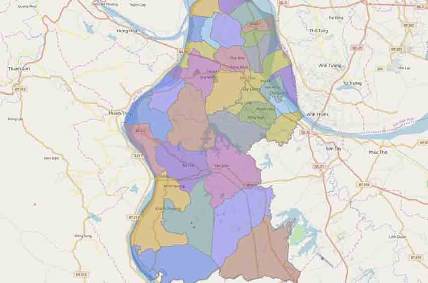 Bản đồ Hà Nội: huyện Ba Vì