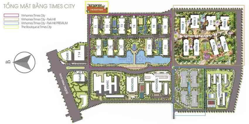 Bản đồ Hà Nội, bản đồ Vinhomes Times City