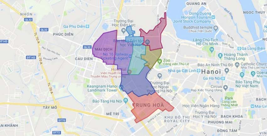 Bản đồ Hà Nội: quận Cầu Giấy