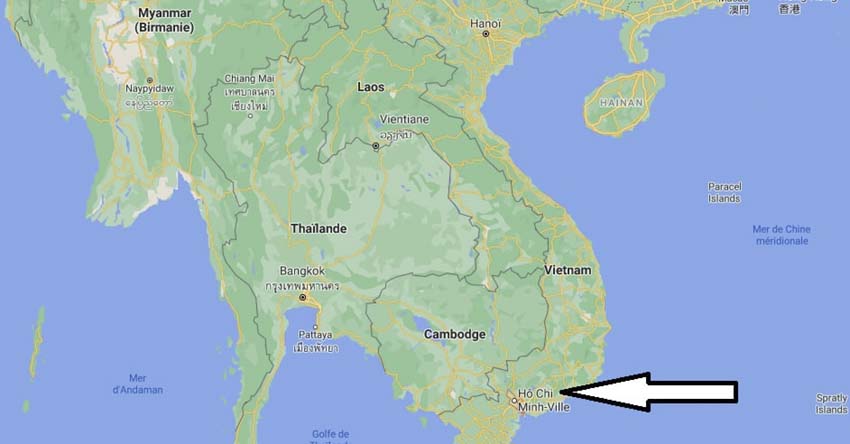 Bản đồ Hồ Chí Minh, Hồ Chí Minh trên bản đồ thế giới