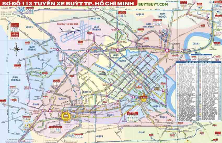 Bản đồ Hồ Chí Minh, Bản đồ Xe tận thành phố Hồ Chí Minh