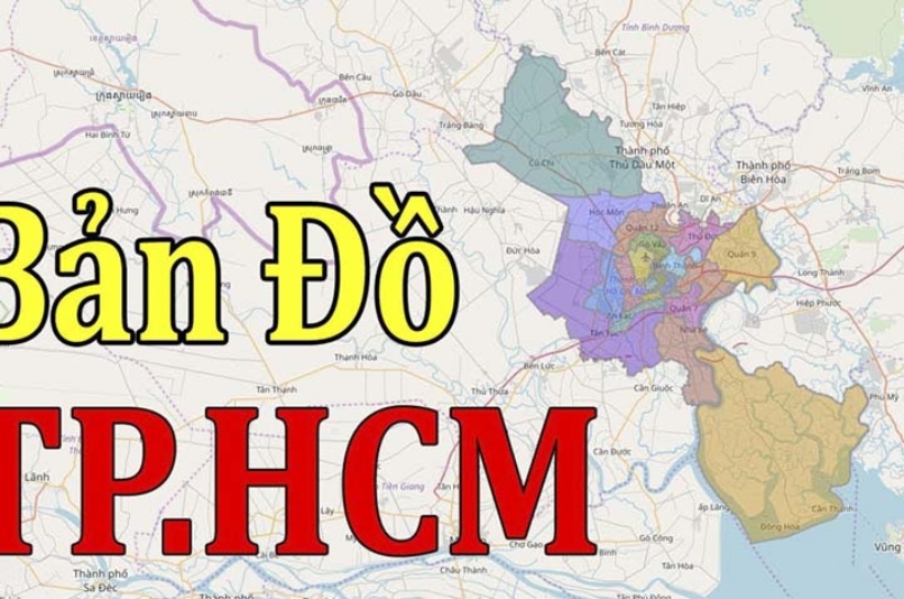 Bản đồ Hồ Chí Minh (TP. HCM) và 22 đơn vị cấp huyện chi tiết
