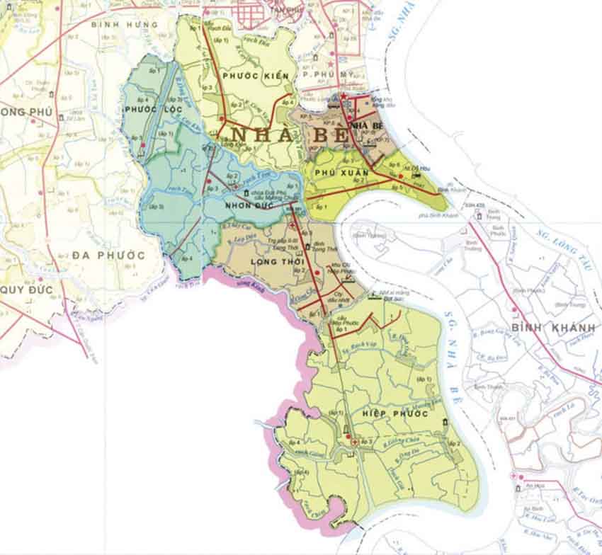 Bản đồ Hồ Chí Minh: Huyện Nhà Bè