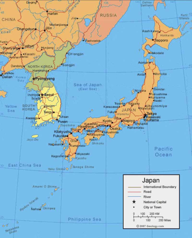 Bản đồ Nhật Bản, bản đồ giao thông Nhật Bản