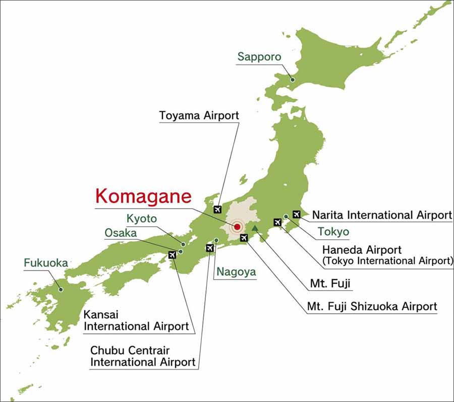 Bản đồ Nhật Bản, bản đồ sân bay Nhật Bản