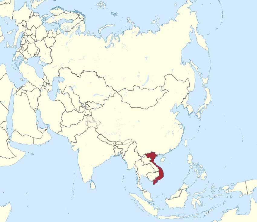 Bản đồ Việt Nam, Việt Nam trên bản đồ châu Á