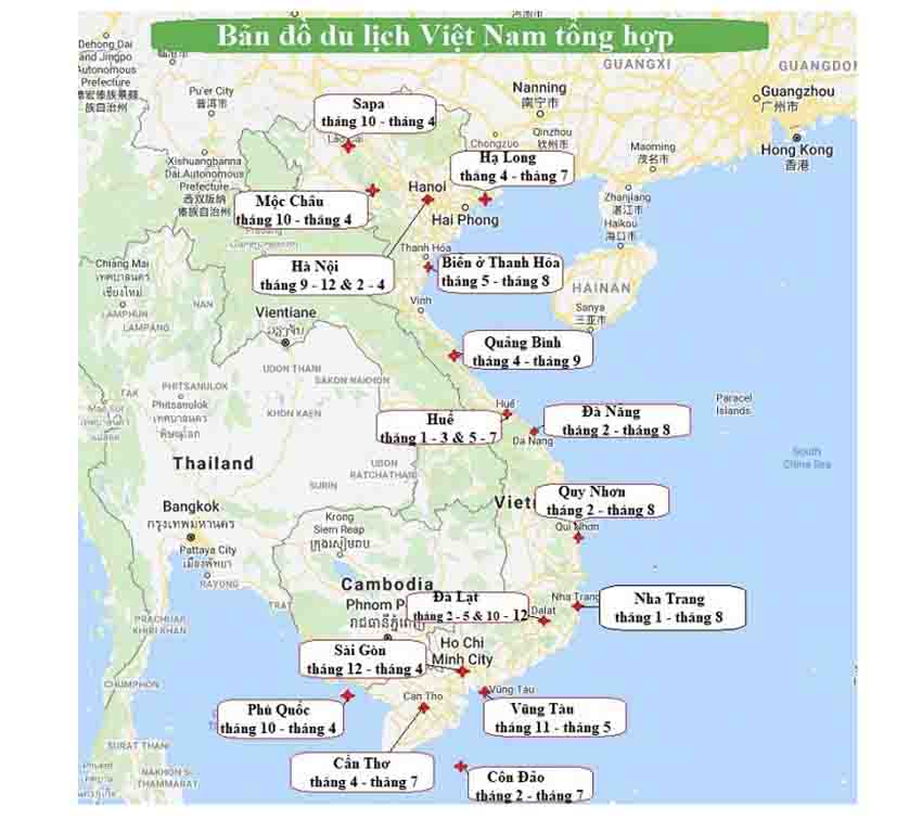 Bản đồ Việt Nam, bản đồ du lịch