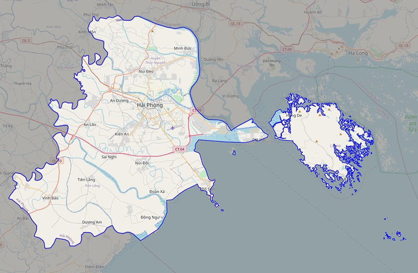 Bản đồ miền Bắc: tỉnh Hải Phòng vị trí tiếp giáp