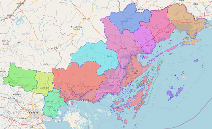 Bản đồ miền Bắc: tỉnh Quảng Ninh