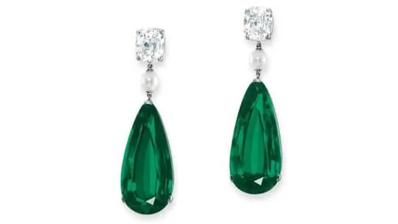 Emerald đắt nhất, Bông tai Emerald và kim cương