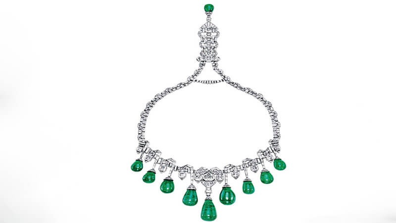 Emerald đắt nhất, Vòng cổ Emerald và kim cương Art Deco