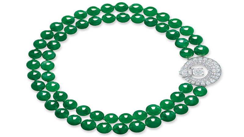 cẩm thạch đắt nhất Double-Strand Jadeite Bead Necklace