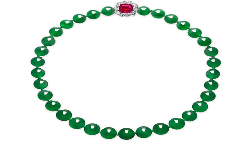 Cẩm thạch đắt nhất Exceptional Jadeite Bead Jeweled Necklace