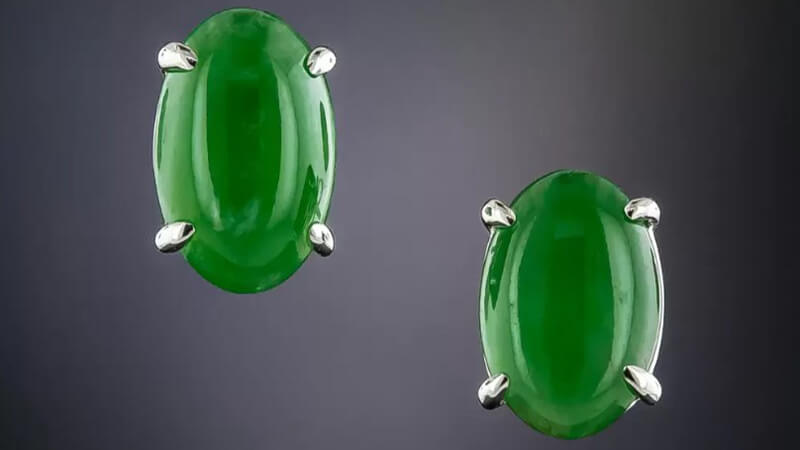 cẩm thạch đắt nhất Jadeite and Diamond Stud Earrings