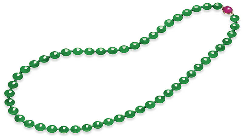 cẩm thạch đắt nhất Star Ruby and Jadeite Bead Necklace